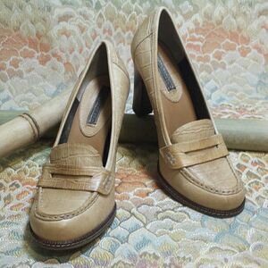 Banana Republic Embossed Faux Croc Block Heel